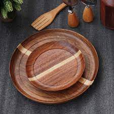 10'' h x 7'' h x 11'' w x 8'' w x 11'' d x 8'' d. Dinner Plates Side Plates Dinnerware Set Of 4 Wooden Plates Woodgeekstore