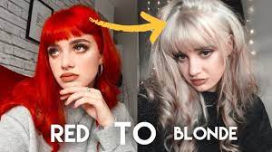 You cannot just dye over the remaining red, or you will end up with red or orange streaks. How I Went From Bright Red To Blonde At Home Youtube