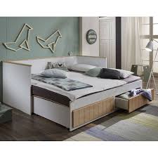 Dieses hausbett mit schublade, 90 x 200 cm ist ein toller platz zum schlafen und spielen. Funktionsbett Jugendbett Gastebett Aarhus 13 Weiss Buche Mit 2 Schublad