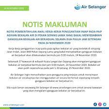 Afrikaans albanian arabic bengali chinese croatian czech danish dutch english finnish french german greek hindi hungarian icelandic. Air Selangor On Twitter Notis Pemberitahuan Awal Kerja Kerja Penggantian Injap Pada Paip Agihan Bekalan Air Di Pekan Sepang Lama Yang Bakal Menyebabkan Gangguan Bekalan Air Berjadual Selama Dua Puluh Jam Setengah Pada