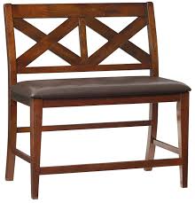 This armless dining bench is crafted from solid wood with curved, block legs and a rustic brown finish. Home Decoration Wooden Dining Room Bench With Back