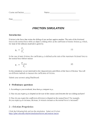 Within the force and motion domain, students are expected to investigate the relationship between force, mass, and motion. Https Pages Physics Ua Edu Lab10x 1mech Sim Friction Sim Pdf