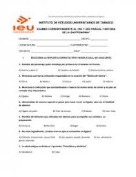 Examen Correspondiente Al 1ro Y 2do Parcial Historia De La Gastronomia S R Trabajos Ivan Ismael Reyes Rivera