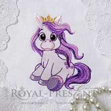 Unicorn embroidery pattern in the works by isewcute ttv. Unicorn Machine Embroidery Design Royal Present Embroidery
