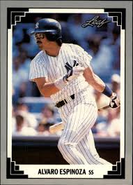 Fue el shortstop regular de los yankees de nueva york en un momento dado. 1991 Leaf New York Yankees De Beisbol Tarjeta 198 Alvaro Espinoza Ebay