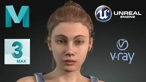 Game ready pbr realistic human girl character emma vr