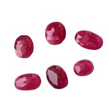 6.5x7.9 mm - 8.5x10.7 mm  ルビーガラス入りファセットオーバルカボション、ルビーフラットバックカボション、ルースルビーストーン、ジュエリー用ルビー - PPH6 - Etsy 日本