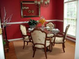 The red lamp and portrait pictures add a vibrant. Rdr50 Ideas Here Red Dining Room Collection 4880