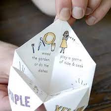 Cootie catcher, paper fortune teller, chatterbox, mash fortunes, . 17 Wacky Things To Put Inside A Paper Fortune Teller Stlmotherhood