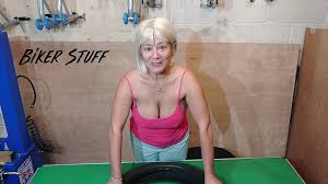 Hot Youtuber Biker Stuff - Braless and Sexy Cleavage: Saggy Tits MILF Porn