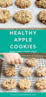 Apple Cookies With Oatmeal And Raisins Vegan Easy Lower Sugar Recipe Healthy Cookies For Kids Apple Recipes For Toddlers Baby Food Recipes
