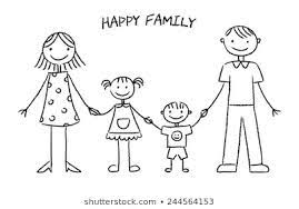 Family Sketch Images Stock Photos Vectors Shutterstock Strichmannchen Familie Kinder Zeichnen Papierschmetterlinge