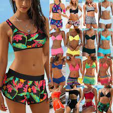 Women Summer Swim Shorts Bikini Set Swimwear Sport Boy Shorts Swimsuit Beachwear 18 29 Swimsuits Ideas Bikini Shorts Boyshort Bikini Boy Shorts Swimsuit