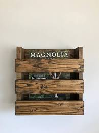 Wood Wall Mounted Menu Holder Bathroom Magazine Holder Wall Hanging Magazine Rack Rustic Wood Wooden Wall Hangings Rustic Wall Hangings Wooden Magazine Rack