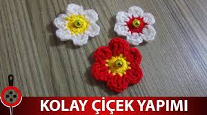 Kolay Cicek Yapimi Tig Isi Basit Orgu Cicek Modeli Nasil Yapilir Tig Isleri Orgu Krose