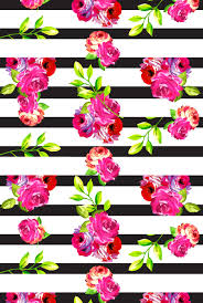 Black And White Stripes With Flowers Background Floral Black And White Stripe Flower Wallpaper Floral Wallpaper Love Wallpaper