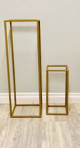 Sale 24 32 40 Modern Rectangle Stand Metal Gold Geometric Vase Metal Frame Tall Stand Four Rod Stand Metal Vase Metal Vase Metal Riser Gold Centerpieces Geometric Vases Metal Vase