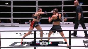 Natalia 'Karelian Lynx' Diachkova pounces Lena Nocker with an opening round TKO in their strawweight Muay Thai scuffle at ONE Friday Fights 19! | One Sports | Facebook