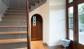 I then taped off our walls and primed the treads and the risers. Particle Board Stair Treads