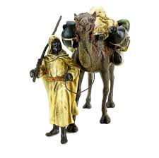 This whole picture feels very happy & fun. Arabian Warrior With Camel Vienna Bronze Stamped