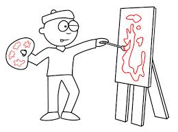 Cute drawings of cartoon, movie & anime characters. How To Draw A Cartoon Artist Working On A Painting