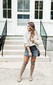 A Denim Skirt For Fall Glitter Gingham Thanksgiving Outfit Dinner Outfits How To Style A Denim Skirt