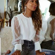 kollari tul detay bluz fiyat 79 90 tl urun kodu 21822 kumas crep beden small medium large kargo surat kargo 10 tl teslim sures spor giyim moda bluz