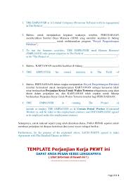 Contoh yang ketiga adalah mengenai seperti apa contoh surat lamaran kerja dalam bentuk bahasa inggris yang digunakan ketika ingin melamar sebagai guru atau dosen. Contoh Perjanjian Kerja Kontrak Bilingual 2 Bahasa