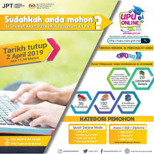 Permohonan upu 2021 telah dibuka bermula 04 januari 2021 secara atas talian. Tarikh Tutup Upu Online 2017