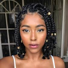 This is quite easy to do and does not require much effort. Braided Hair Styles For Short Hair Short Box Braids Hairstyles Short Box Braids Natural Hair Styles
