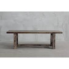 Antique brass finished metal drawer pulls and pin legs finish off the entire look. Reclaimed Elm Dining Table Straight Frame Leg Shop And Earn Points