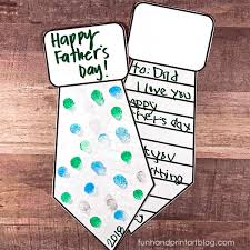 printable father s day tie card template with fingerprint polka dots