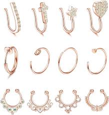 High Quality Thin Septum Fake Nose Clip Ring Stud No Piercing 1Pc | Ebay