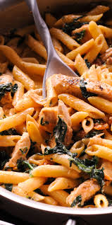 Chicken And Spinach Pasta With Bacon In 2020 Homemade Hashbrown Recipes Recipes Best Dinner Recipes