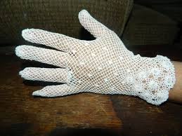 Vintage Crochet Gloves White With Beading Crochet Gloves Vintage Crochet Lace Gloves