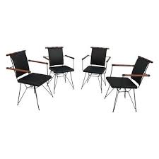 Elizera 4 Lu Ahsap Kollu Siyah Penyez Tel Sandalye Sandalye Ev Dekorasyonu Iskelet