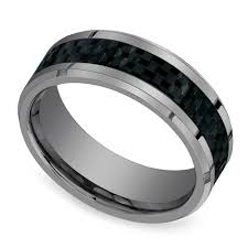 Beveled Carbon Fiber Inlay Men S Wedding Ring In Tungsten Rings For Men Wedding Rings Wedding Rings Online