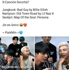 (ot7golden) on we heart it, your everyday app to get lost in what you love. Xcancion Favorita Jungkook Bad Guy By Billie Eilish Namjoon Old Town Road By Lil Nas X Seokjin Map Of The Soul Persona Jin Es Unico Parkmin Billie Eilish Bad Guy Bad