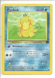 When this pokémon's tail is soaked in water, sweetness seeps from it. Pk 193 2000 Pokemon Card 65 82 Psyduck Pokemon Cards Old Pokemon Cards Psyduck