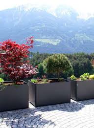 Large planter box for gardens & patios. Modern Outdoor Planters Rectangular Tall Planter Pot 24 H Stardust