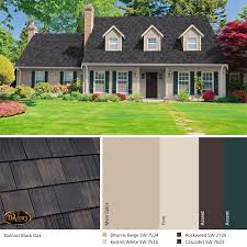 The field, the trim, and the accent. Exterior Color Schemes Black Oak Roof Davinci Shake