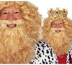 Peluca y Barba de Rey rubio