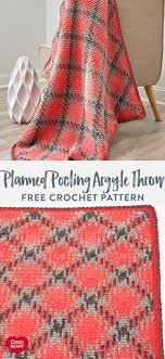 Planned Pooling Argyle Throw Free Crochet Pattern In Red Heart Super Saver Yarn Crochet Pooling Crochet Red Heart Super Saver Yarn Easy Crochet Patterns Free