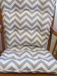 tufted rocker rocking chair cushion set in gray and white chevron for nursery patio porch glider di chair covers rocking chair cushions chair cushion covers