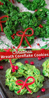 Christmas Wreath Cookies The First Year In 2020 Christmas Wreath Cookies Cornflake Cookies Christmas Baking Cookies