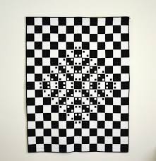Black And White Optical Illusion Square Black White Optical Illusion Quilt By Twiggy And Opal Optical Illusion Quilts Black And White Quilts Optical Illusions