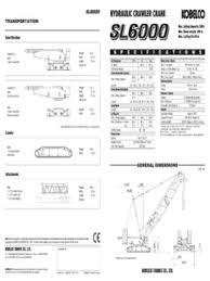 Crawler Cranes Lattice Boom Kobelco Sl6000 Specifications