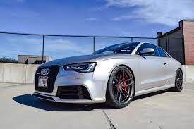 Magnetic Silver Audi S5 Shod In Matte Black Vorsteiner Wheels Audi S5 Black Audi Audi