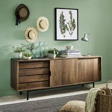 Buffet Enfilade Berkley En Noyer Massif Maisons Du Monde Buffet Enfilade Deco Buffet Decoration Salon Vert