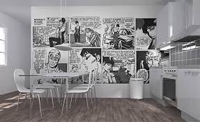 Black And White Comic Book Wall Art Somewhere Somehow I Want A Comic Book Wall Maybe Something With Batman Or The Watchmen Dream Bedroom Inspiration Custom Wallpaper Home Decor